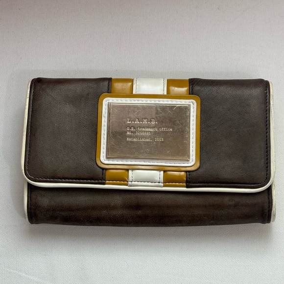 L.A.M.B. Handbags - L.A.M.B. Brown and White Wallets with Structured Design